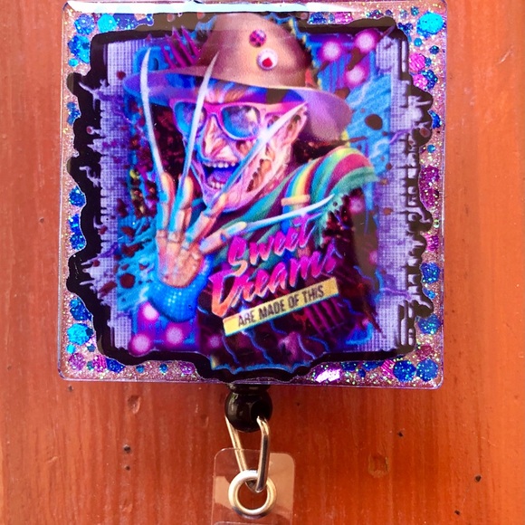 Freddy Krueger Sweet Dreams Are Made Of This Halloween Badge Reel - Picture 1 of 4